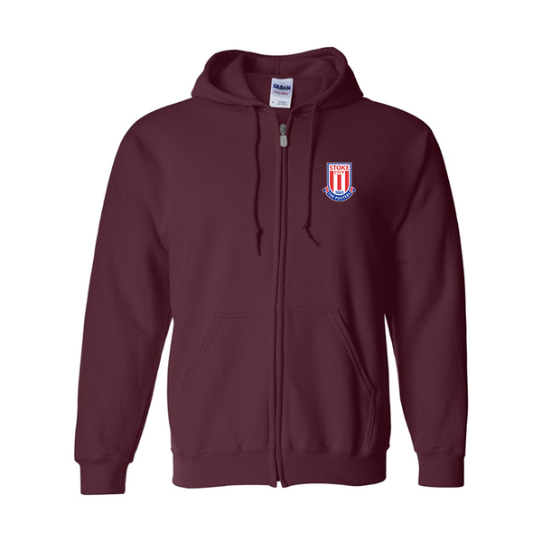 Men's Stoke City Soccer  Gildan  Heavy Blend Full Zip Hooded Sweatshirt