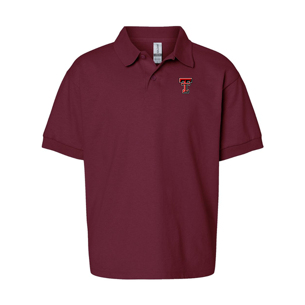 Youth Texas Tech Red Raiders  Gildan Dry Blend Jersey Polo