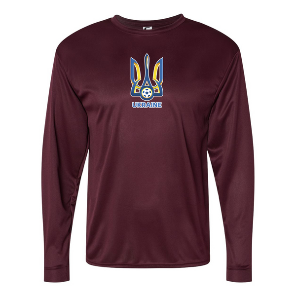 Men's Ukraine National Football Soccer Team Performance Long Sleeve T-Shirt