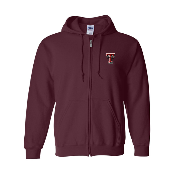 Men's Texas Tech Red Raiders  Gildan  Heavy Blend Full Zip Hooded Sweatshirt