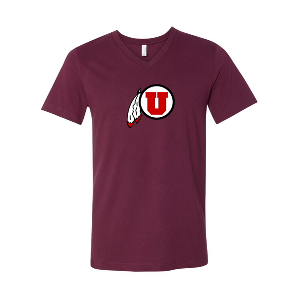 Utah Utes BELLA  CANVAS - Jersey V-Neck T-Shirt