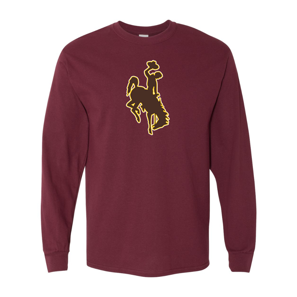 Men's  Wyoming Cowboys Gildan Heavy Cotton Long Sleeve T-Shirt