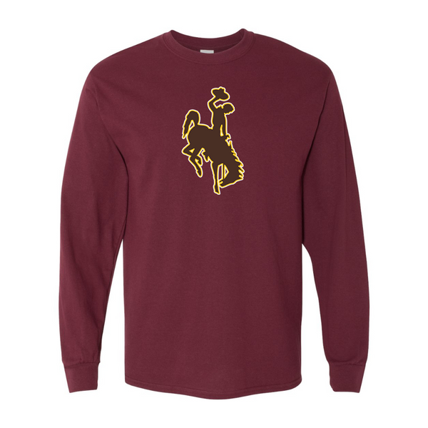 Men's  Wyoming Cowboys Gildan Heavy Cotton Long Sleeve T-Shirt