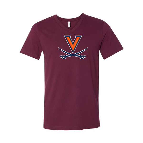 Men's Virginia Cavaliers BELLA + CANVAS - Jersey V-Neck T-Shirt