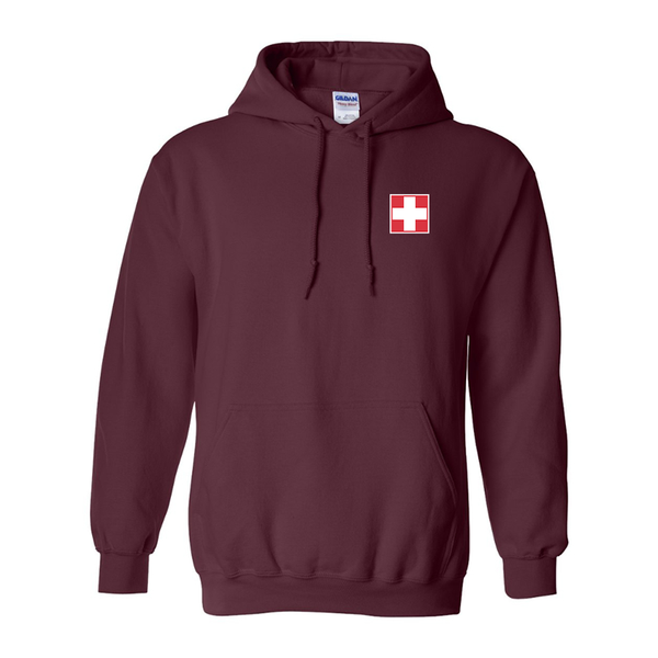 Men's  Switzerland National Football Soccer Team Gildan  Heavy Blend Hooded Sweatshirt