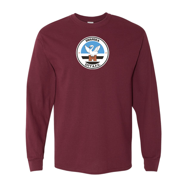 Men's Swansea City Soccer Gildan Heavy Cotton Long Sleeve T-Shirt