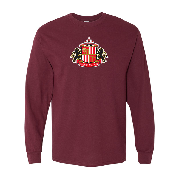 Men's  Sunderland AFC Soccer Gildan Heavy Cotton Long Sleeve T-Shirt
