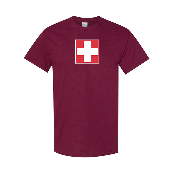 Men's Switzerland National Football Soccer Team Gildan Heavy Cotton T-Shirt