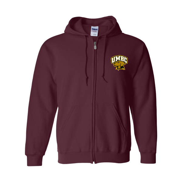 Men's UMBC Retrievers Gildan  Heavy Blend Full Zip Hooded Sweatshirt