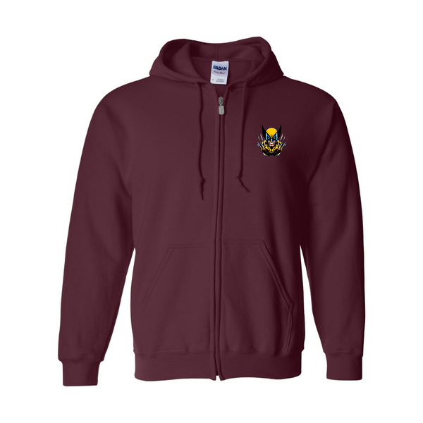 Men's Wolverine 2025 Art  Gildan  Heavy Blend Full Zip Hooded Sweatshirt