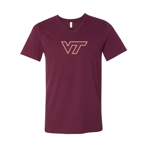 Virginia Tech Hokies BELLA  CANVAS - Jersey V-Neck T-Shirt