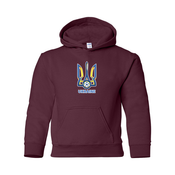Youth Ukraine National Football Soccer Team Gildan Heavy Blend  Hooded Sweatshirt