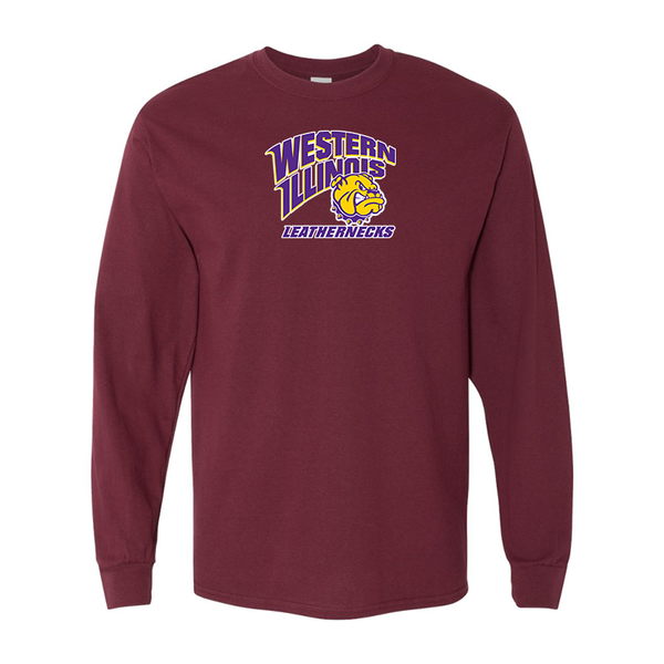 Men's Western Illinois Leathernecks Gildan Heavy Cotton Long Sleeve T-Shirt