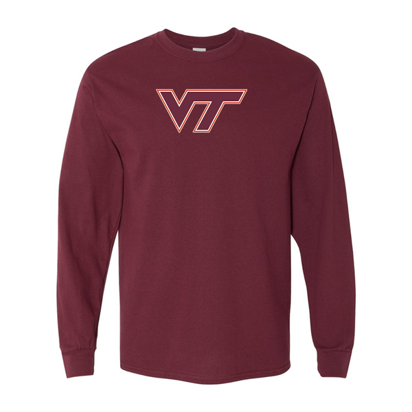 Men's Virginia Tech Hokies  Gildan Heavy Cotton Long Sleeve T-Shirt