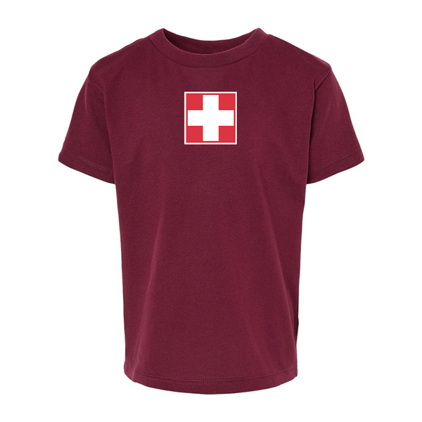 Switzerland National Football Soccer Team BELLA  CANVAS Toddler Jersey Tee