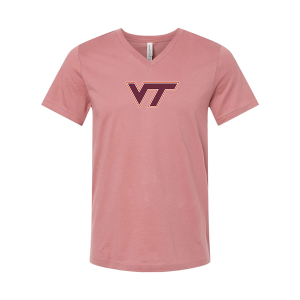 Virginia Tech Hokies BELLA  CANVAS - Jersey V-Neck T-Shirt