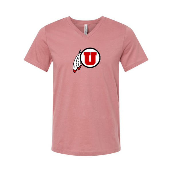 Utah Utes BELLA  CANVAS - Jersey V-Neck T-Shirt