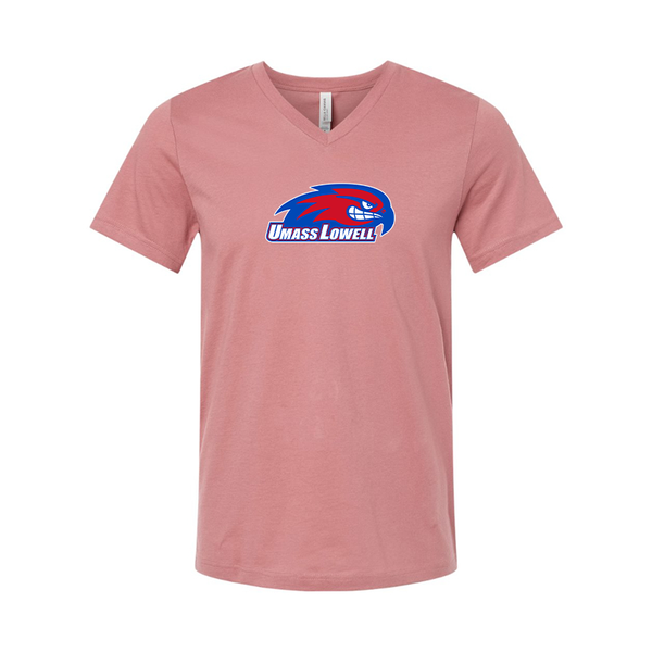 UMass Lowell River Hawks BELLA  CANVAS - Jersey V-Neck T-Shirt
