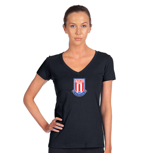 Women's Stoke City Soccer  Next Level V-Neck T-Shirt
