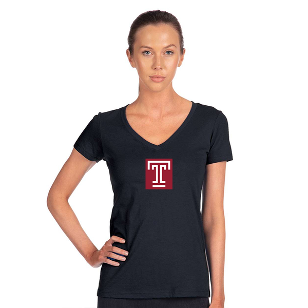 Women's Temple Owls  Next Level V-Neck T-Shirt