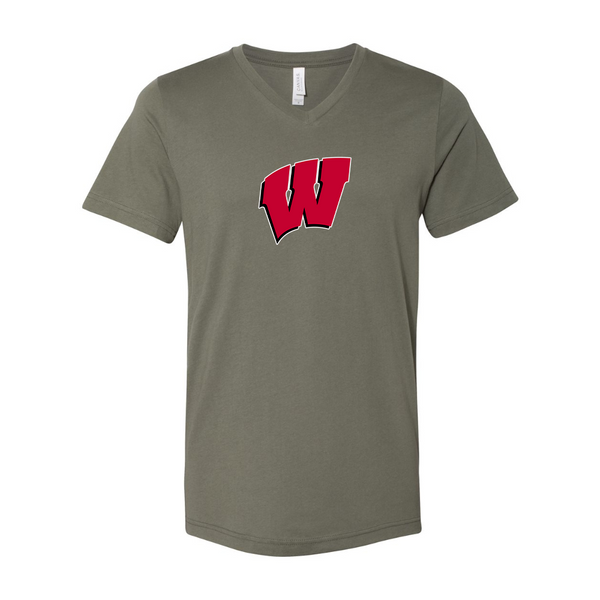 Wisconsin Badgers BELLA  CANVAS - Jersey V-Neck T-Shirt