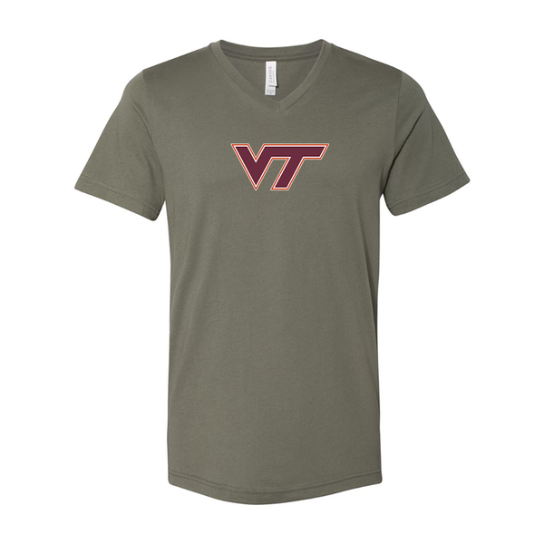 Virginia Tech Hokies BELLA  CANVAS - Jersey V-Neck T-Shirt