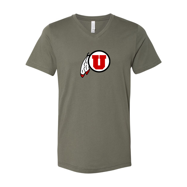 Utah Utes BELLA  CANVAS - Jersey V-Neck T-Shirt