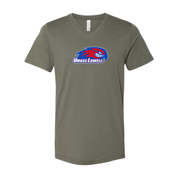UMass Lowell River Hawks BELLA  CANVAS - Jersey V-Neck T-Shirt