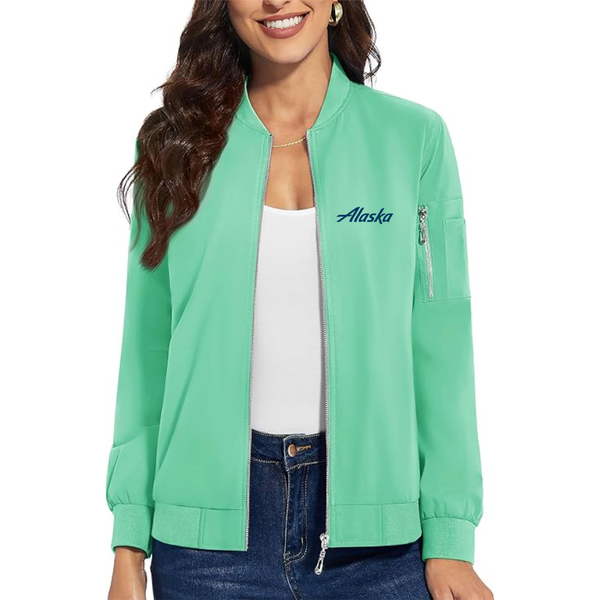 Women's Alaska Airline Premium Bomber Jacket Outerwear