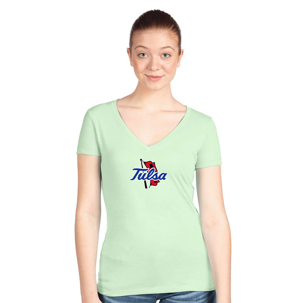 Women's Tulsa Golden Hurricane  Next Level V-Neck T-Shirt