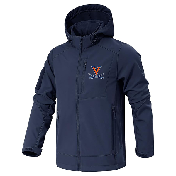 Men's Virginia Cavaliers  Jacket Waterproof Hooded Coats Tactical Soft Shell Jackets
