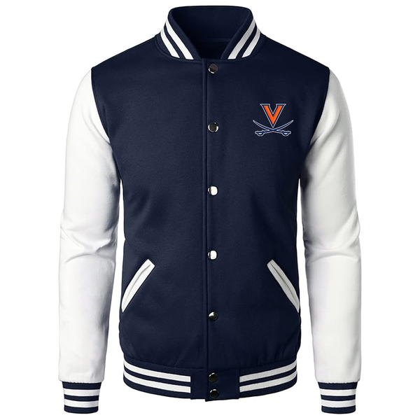Men's  Virginia Cavaliers Varsity Baseball Jacket Cotton Blend Letterman Jackets