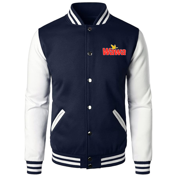 Men's  Wawa Gas Station Varsity Baseball Jacket Cotton Blend Letterman Jackets
