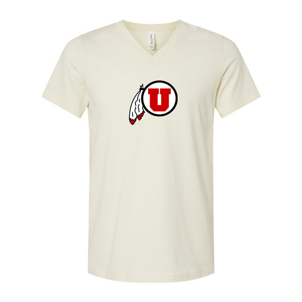 Utah Utes BELLA  CANVAS - Jersey V-Neck T-Shirt