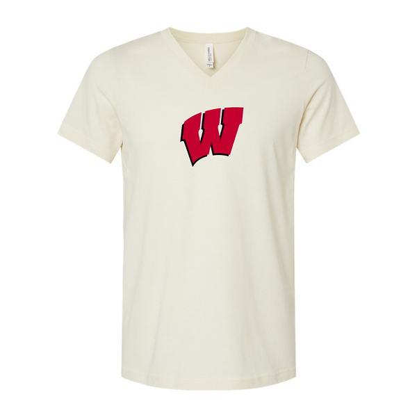 Wisconsin Badgers BELLA  CANVAS - Jersey V-Neck T-Shirt