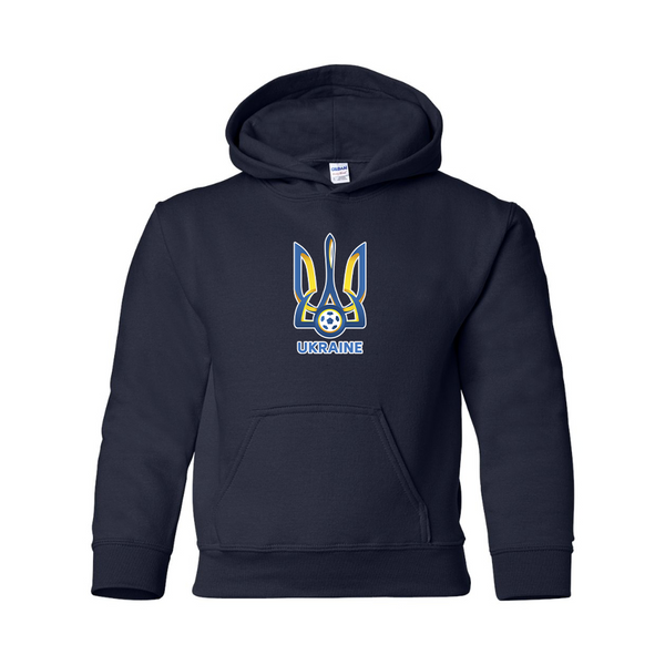 Youth Ukraine National Football Soccer Team Gildan Heavy Blend  Hooded Sweatshirt