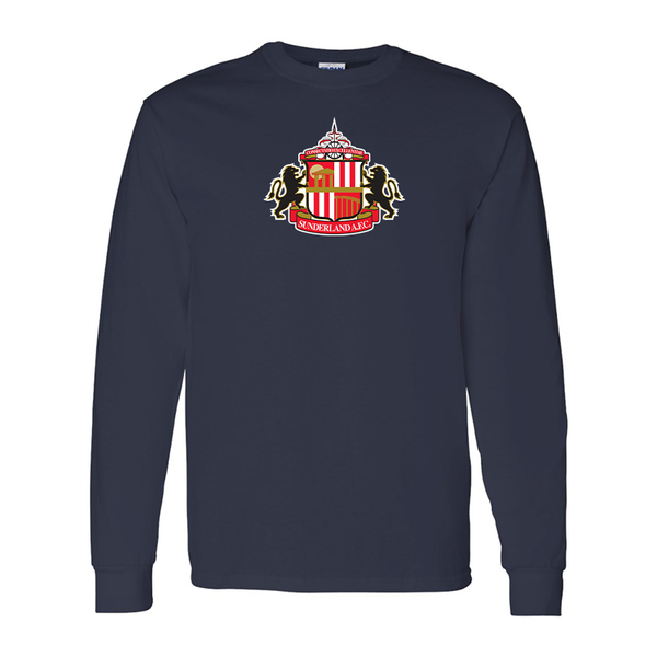 Men's  Sunderland AFC Soccer Gildan Heavy Cotton Long Sleeve T-Shirt