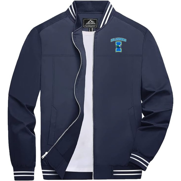 Men's Texas AM CC Islanders  Lightweight Zip-Up Bomber Jacket Ribbed Collar and Cuffs Outerwear