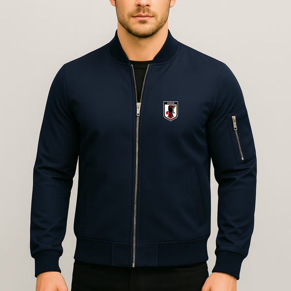 Men's Japan National Soccer Team Lightweight Bomber Jacket Windbreaker Softshell Varsity Jacket Coat
