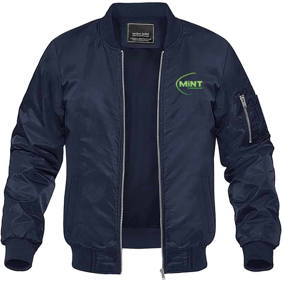 Men's Mint Radio Logo Lightweight Bomber Jacket
