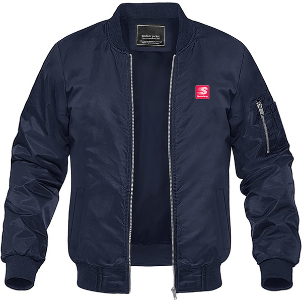 Men's Speedway Gas Station  Logo Lightweight Bomber Jacket Windbreaker Softshell Varsity Jacket Coat