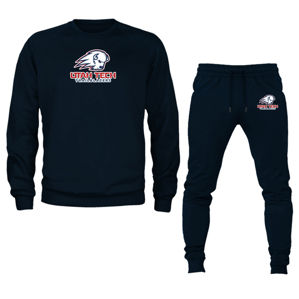 Men's Utah Tech Trailblazers Crewneck Sweatshirt Joggers Suit