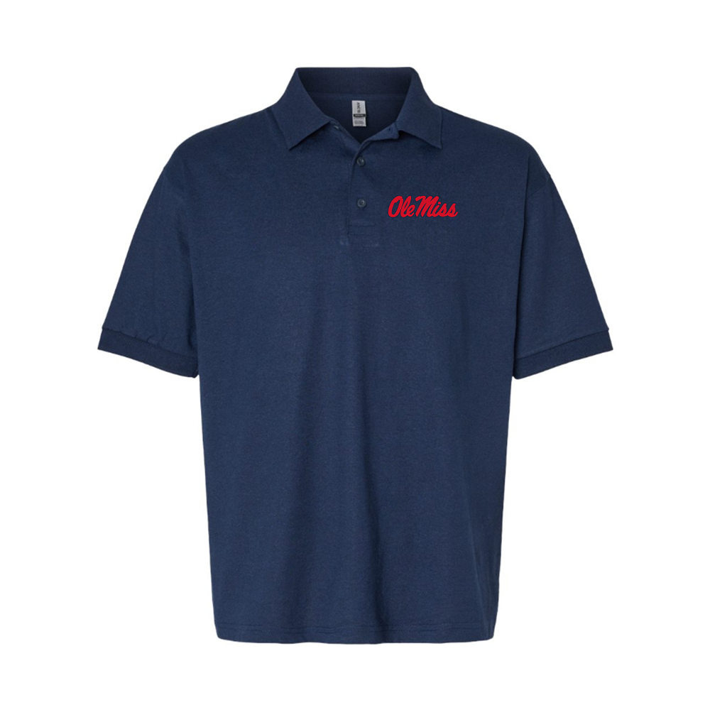 Men's Mississippi Rebels Logo Dry Blend Polo - Navy