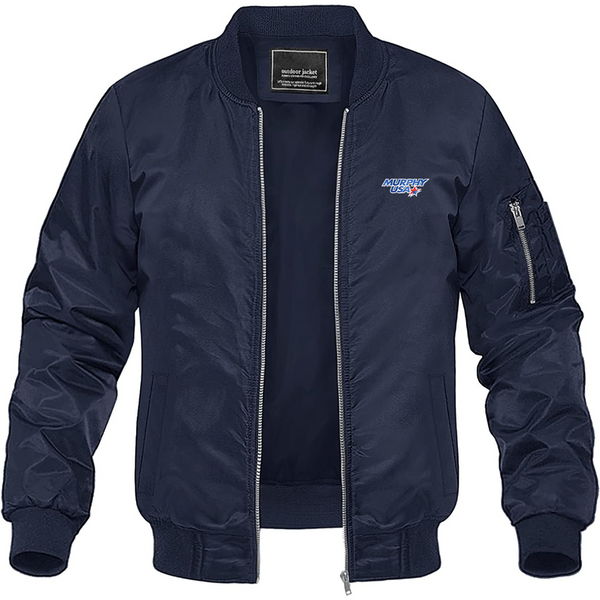 Men's Murphy USA  Logo Lightweight Bomber Jacket Windbreaker Softshell Varsity Jacket Coat