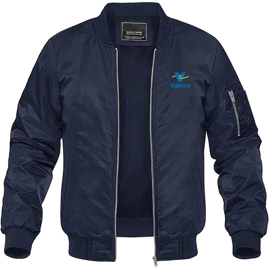 Men's Valero Gas Station Logo Lightweight Bomber Jacket