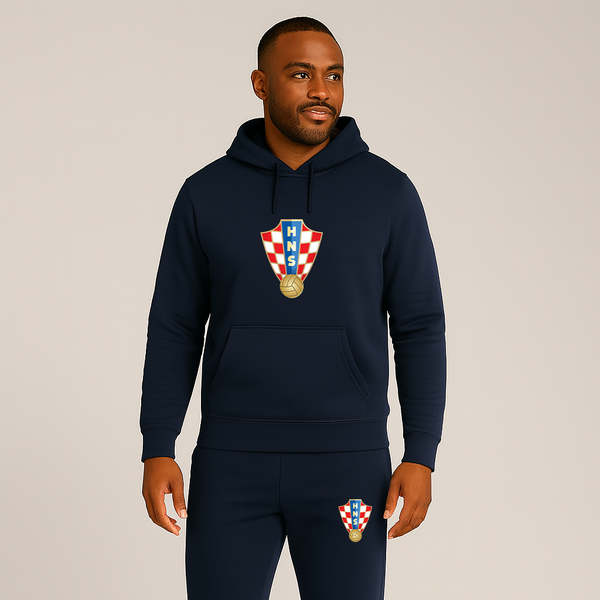Men's Croatia National Soccer Team Hoodie Joggers Set