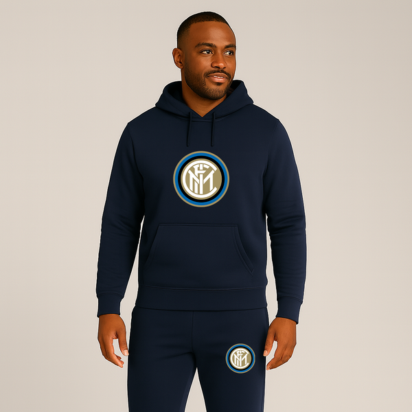 Men's Inter Milan Soccer Logo Hoodie Joggers Set