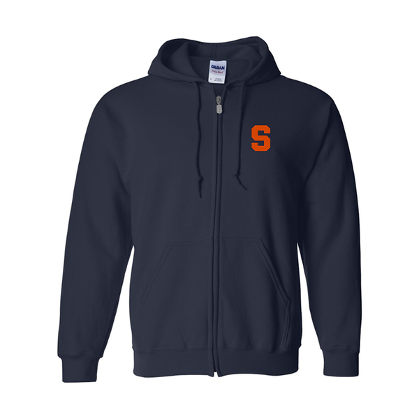 Men's Syracuse Orange Gildan  Heavy Blend Full Zip Hooded Sweatshirt