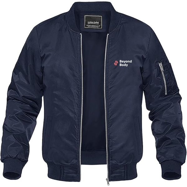 Men's Byond Body Logo Lightweight Bomber Jacket Windbreaker Softshell Varsity Jacket Coat