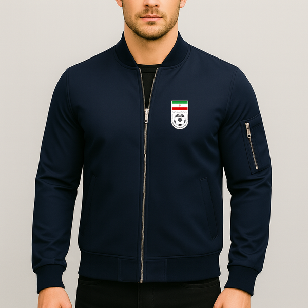 Men's Iran National Soccer Team Lightweight Bomber Jacket Windbreaker Softshell Varsity Jacket Coat